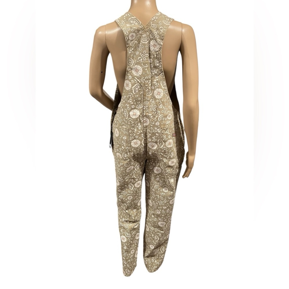 DICKIES overalls Womens Ellis Bohemian floral beige duck canvas Size M - Picture 5 of 16